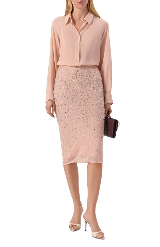 Шелковая юбка с отделкой стразами Albus Lumen AL.RT26.SKIRT01 Розовый  AL.RT26.SKIRT01 Фото 2