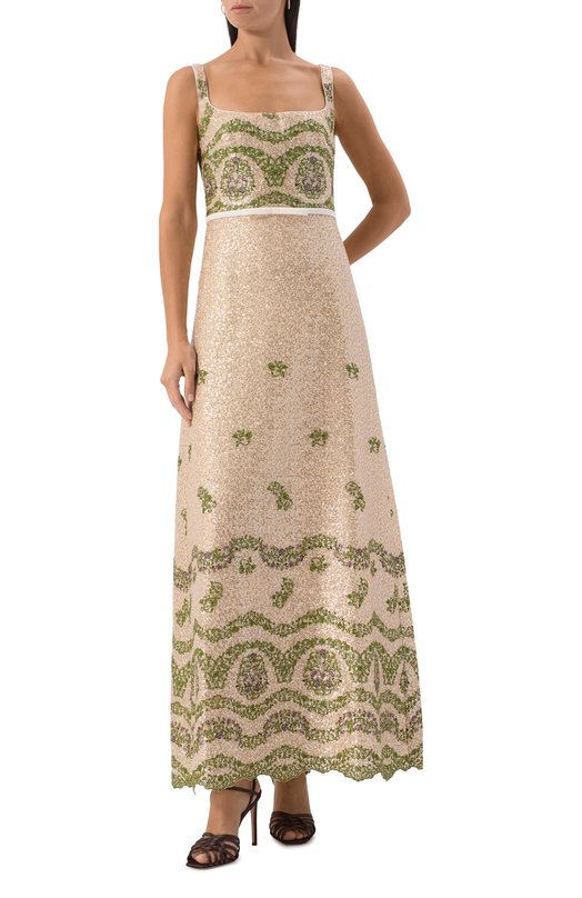 Платье с отделкой пайетками Giambattista Valli 25FWPVCA5159/35PAI Бежевый  25FWPVCA5159/35PAI Фото 2