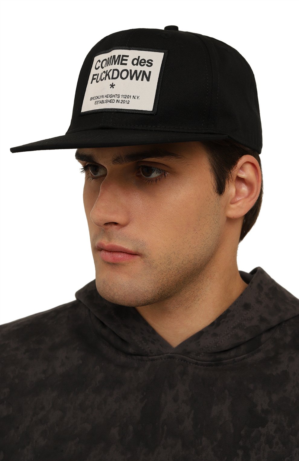 Хлопковая бейсболка COMME DES FUCKDOWN черного цвета по цене 6995 руб., арт. CFACX00206, фото 2 Хлопковая бейсболка COMME DES FUCKDOWN, арт. CFACX00206, фото 2
