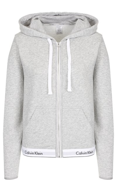 Женский хлопковый кардиган на молнии с капюшоном CALVIN KLEIN, арт. QS5667E