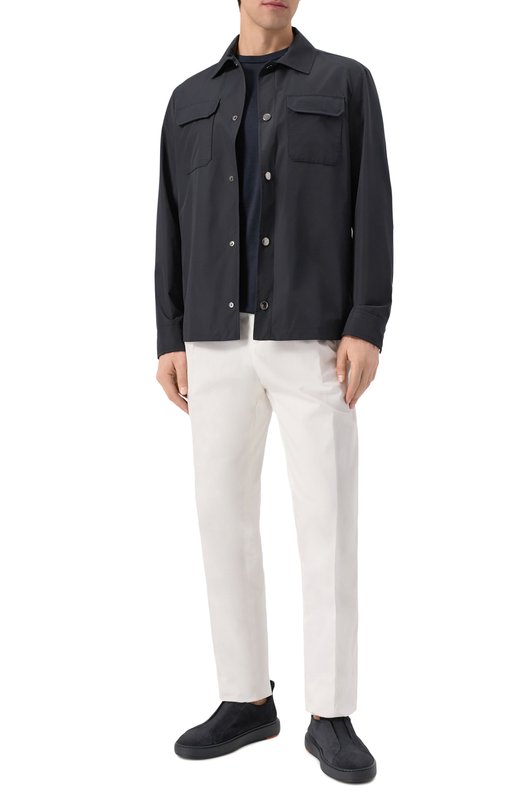 Замшевые кеды Cleanic Santoni MBCG219950CATSEY Синий  MBCG219950CATSEY Фото 2