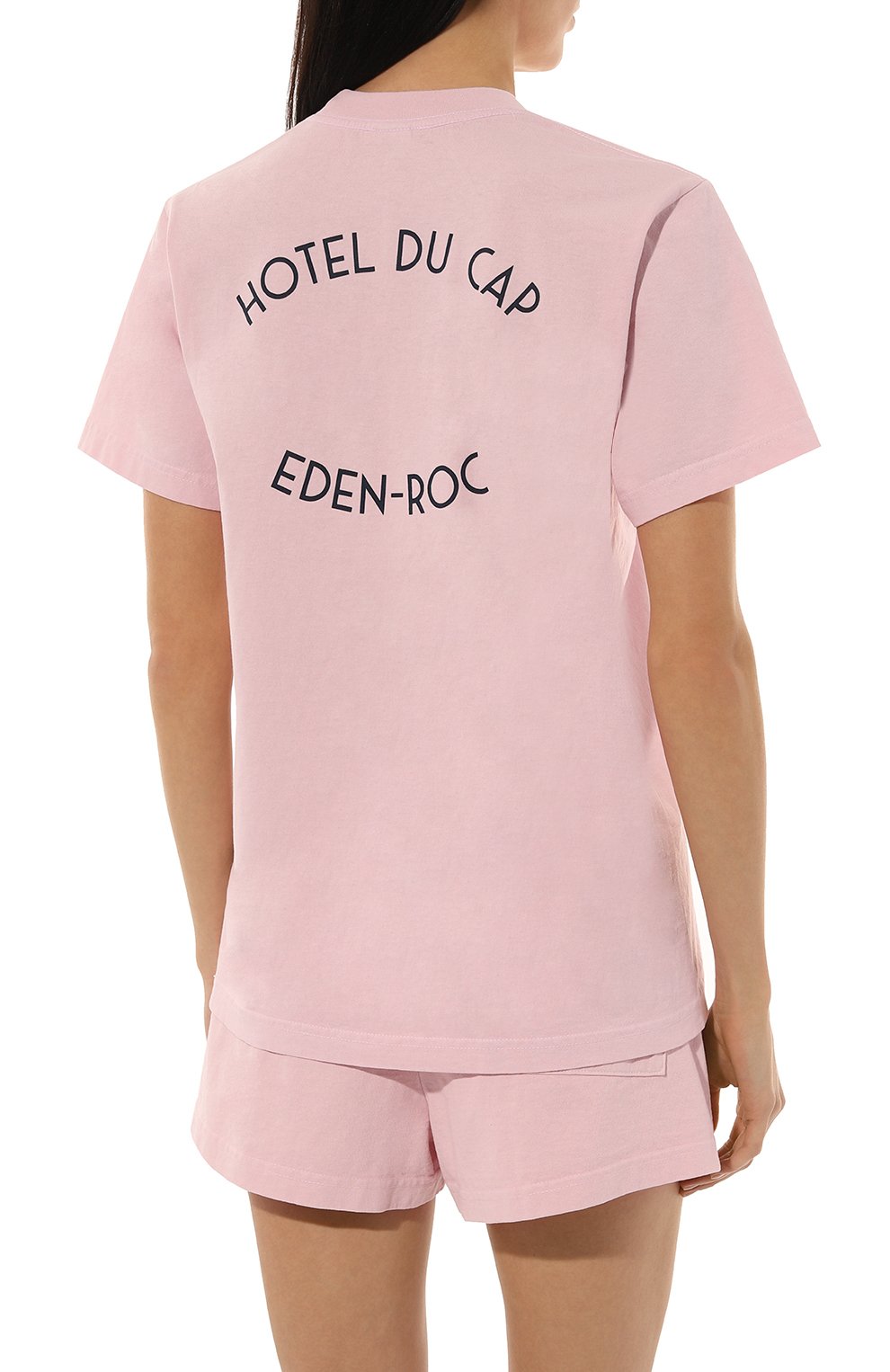 Хлопковая футболка sporty & rich х hotel du cap-eden-roc SPORTY AND RICH розового цвета по цене 8755 руб., арт. T0043501652PI38, фото 4 Хлопковая футболка sporty & rich х hotel du cap-eden-roc SPORTY AND RICH, арт. T0043501652PI38, фото 4