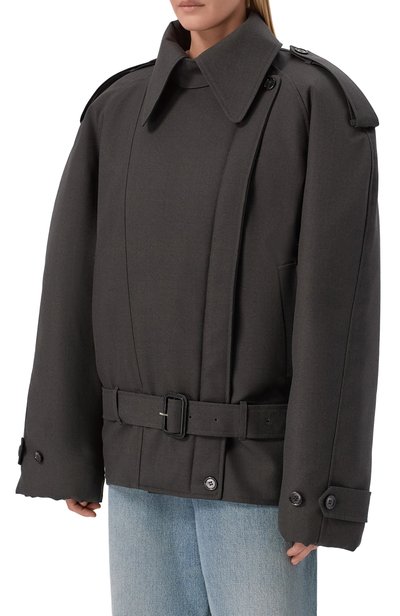 Шерстяное полупальто MUGLER серого цвета по цене 356000 руб., арт. 26F1MA02201039, фото 3 Шерстяное полупальто MUGLER, арт. 26F1MA02201039, фото 3