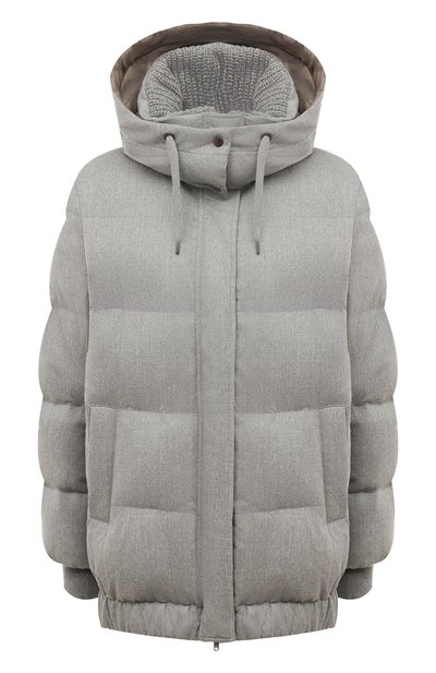 Пуховик BRUNELLO CUCINELLI серого цвета по цене 527500 руб., арт. MT2262894, фото 1 Пуховик BRUNELLO CUCINELLI, арт. MT2262894, фото 1