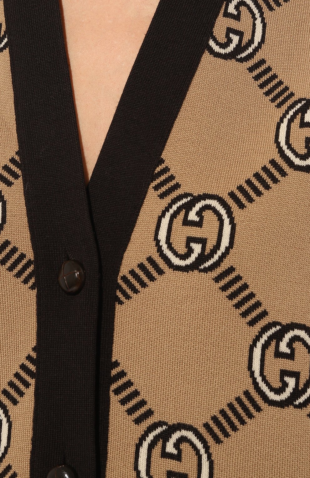 Шерстяной кардиган GUCCI бежевого цвета по цене 285120 руб., арт. 678308 XKB7T, фото 5 Шерстяной кардиган GUCCI, арт. 678308 XKB7T, фото 5