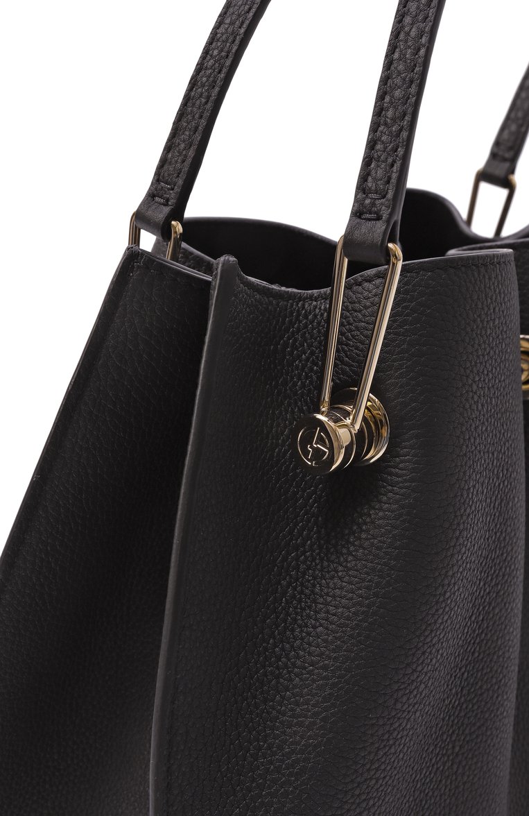 Женская сумка GIORGIO ARMANI черного цвета, арт. GW000836/AF14187 | Фото 3 (Размер: medium; Материал: Натуральная кожа; Автоматизация ТО: Проставлено; Автоматизация состава: Проставлено)