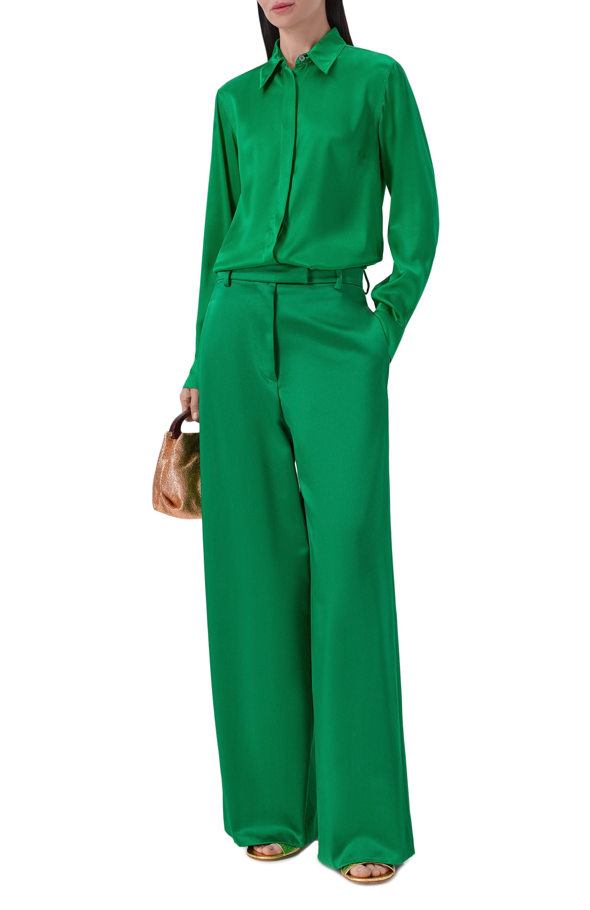 Атласные брюки DRIES VAN NOTEN, арт. 010946/3304, фото 2