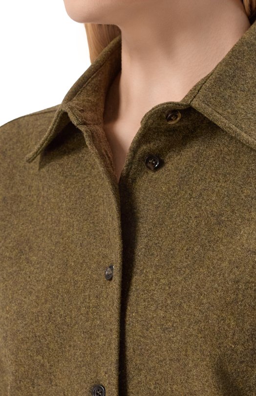 Шерстяная рубашка Max Mara BENARES1234 Хаки  BENARES1234 Фото 5