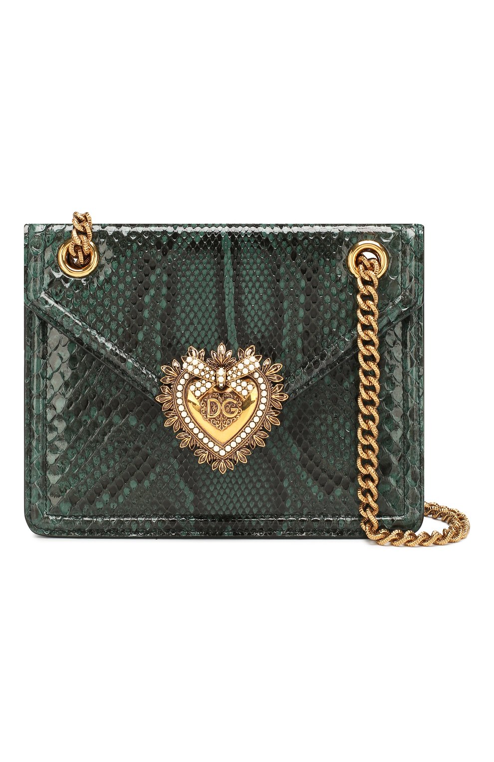 Сумка devotion small из кожи питона DOLCE & GABBANA зеленого цвета по цене 270000 руб., арт. BB6641/A2111/PBIV, фото 6 Сумка devotion small из кожи питона DOLCE & GABBANA, арт. BB6641/A2111/PBIV, фото 6