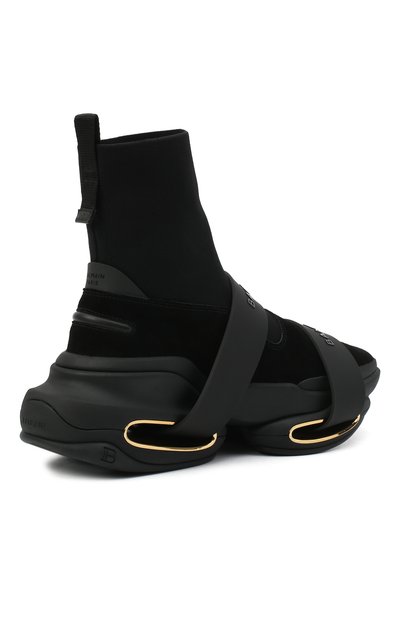 Текстильные кроссовки b-bold BALMAIN черного цвета по цене 94350 руб., арт. VM1C229/TKSE, фото 4 Текстильные кроссовки b-bold BALMAIN, арт. VM1C229/TKSE, фото 4