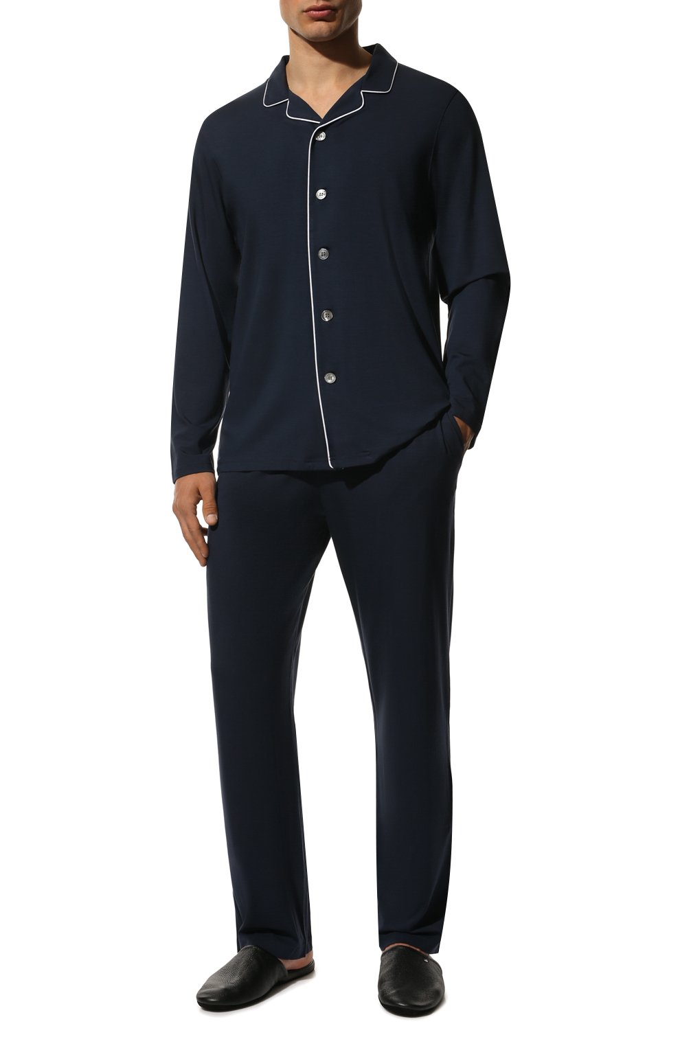 Пижама DEREK ROSE темно-синего цвета по цене 59950 руб., арт. 4070-BASE001, фото 2 Пижама DEREK ROSE, арт. 4070-BASE001, фото 2