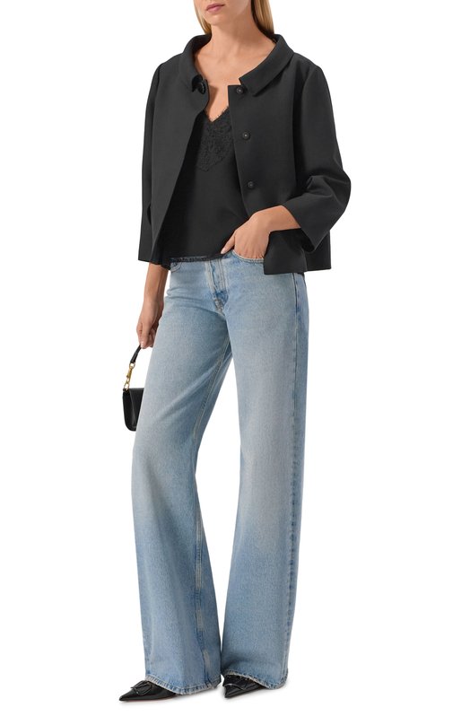 Шелковый топ Valentino 8B3AEBG1/1MM Чёрный  8B3AEBG1/1MM Фото 2