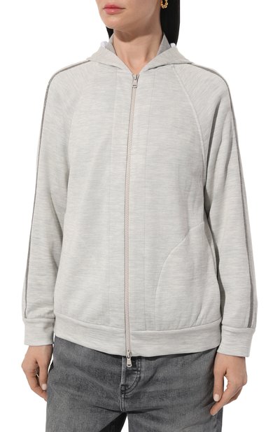 Толстовка из хлопка и шелка BRUNELLO CUCINELLI, арт. MD828B1342, фо�то 3
