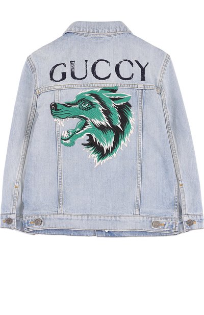 Джинсовая куртка с принтом GUCCI синего цвета по цене 79950 руб., арт. 499954/XR910, фото 2 Джинсовая куртка с принтом GUCCI, арт. 499954/XR910, фото 2