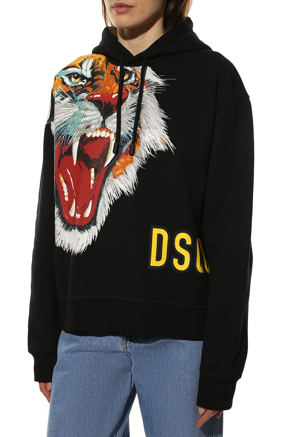 Хлопковое худи DSQUARED2 черного цвета по цене 62150 руб., арт. S75GU0424/S25516, фото 3 Хлопковое худи DSQUARED2, арт. S75GU0424/S25516, фото 3