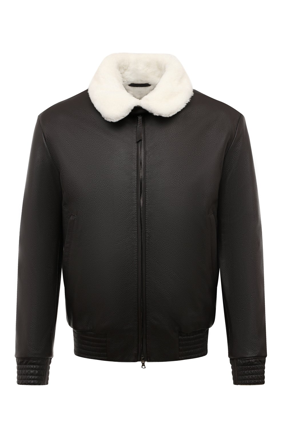 Кожаный бомбер FURLAND белого цвета по цене 1180000 руб., арт. 0238014120003200005, фото 1 Кожаный бомбер FURLAND, арт. 0238014120003200005, фото 1