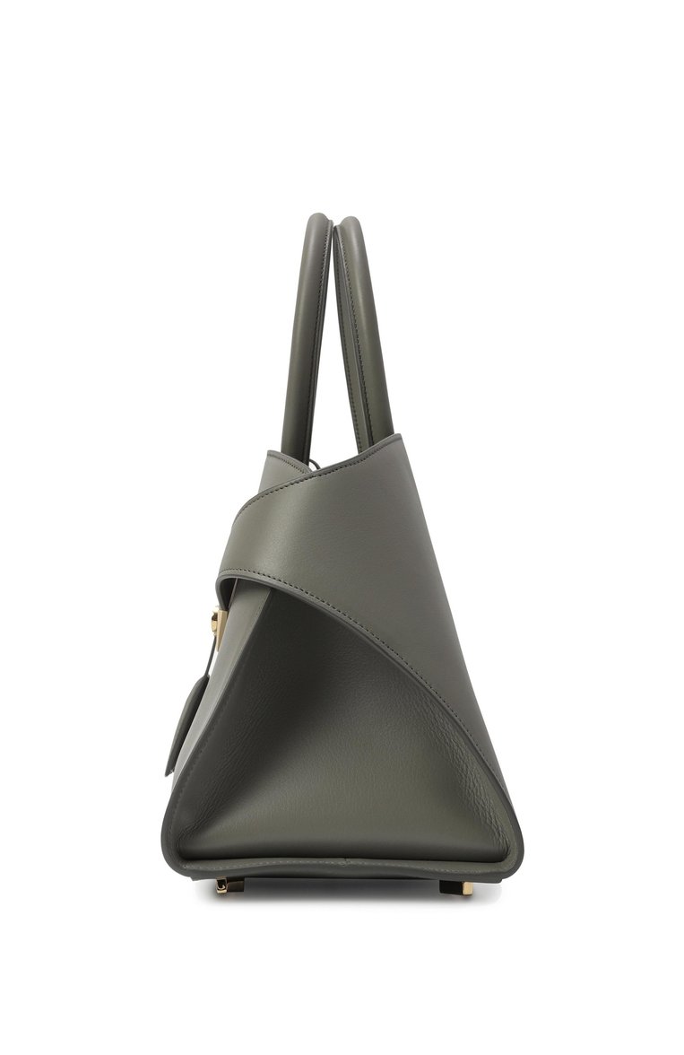 Женская сумка hug medium FERRAGAMO серого цвета, арт. 215608/775279 | Фото 4 (Размер: medium; Материал: Натуральная кожа; Ремень/цепочка: На ремешке)