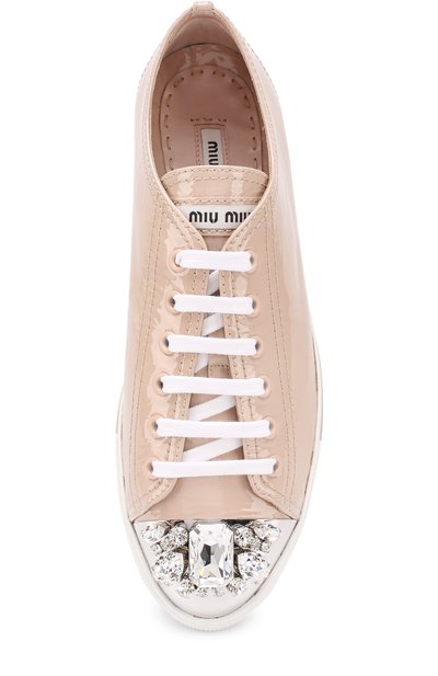 Лакированные кеды с декорированным мысом MIU MIU, арт. 5E8557/0WG, фото 4