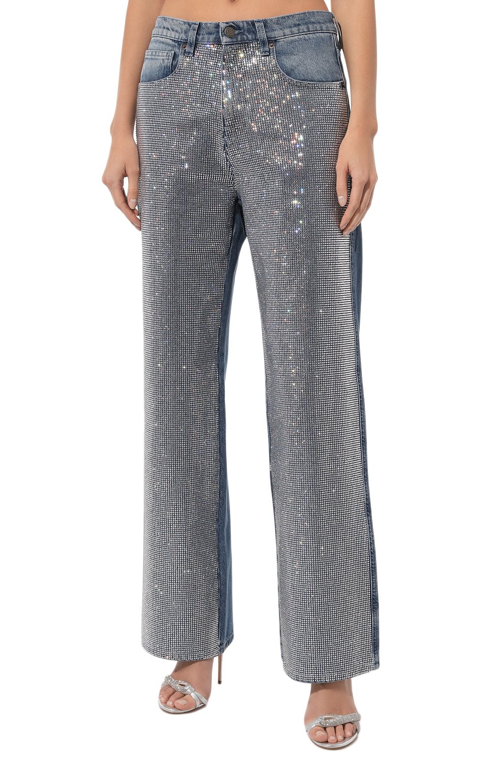 Джинсы с отделкой стразами GIUSEPPE DI MORABITO, арт. 03PFDNP043FC 03330, фото 3