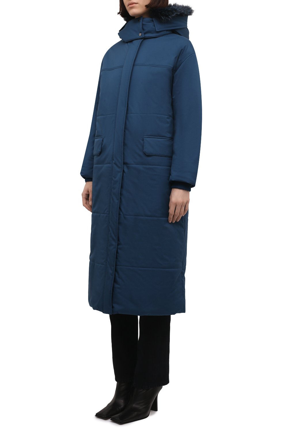 Парка с меховой отделкой LORO PIANA синего цвета по цене 581000 руб., арт. FAL8882, фото 3 Парка с меховой отделкой LORO PIANA, арт. FAL8882, фото 3