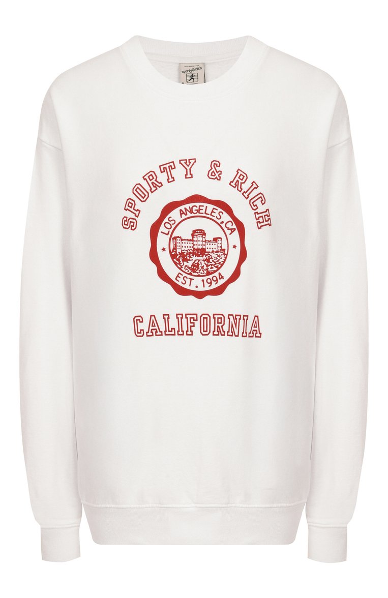 Хлопковый свитшот SPORTY AND RICH, арт. ST071606508WH01, фото 1