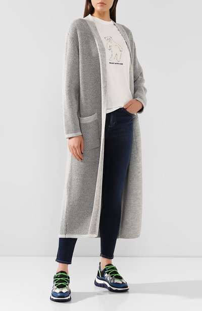 Кардиган SEVEN LAB серого цвета по цене 41580 руб., арт. KNL19-B1C white grey, фото 2 Кардиган SEVEN LAB, арт. KNL19-B1C white grey, фото 2