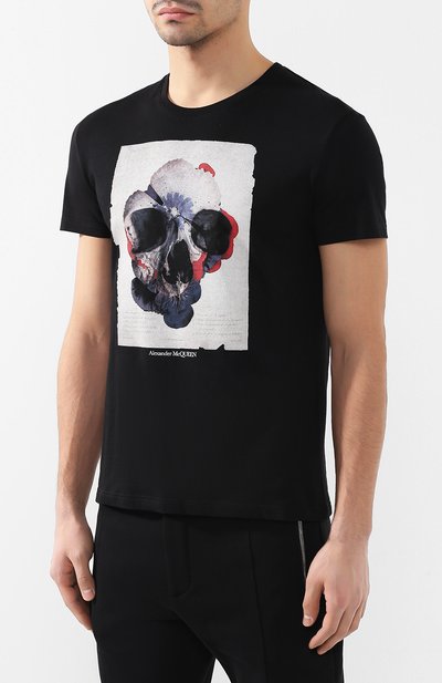 Хлопковая футболка ALEXANDER MCQUEEN, арт. 557147/QMZ88, фото 3