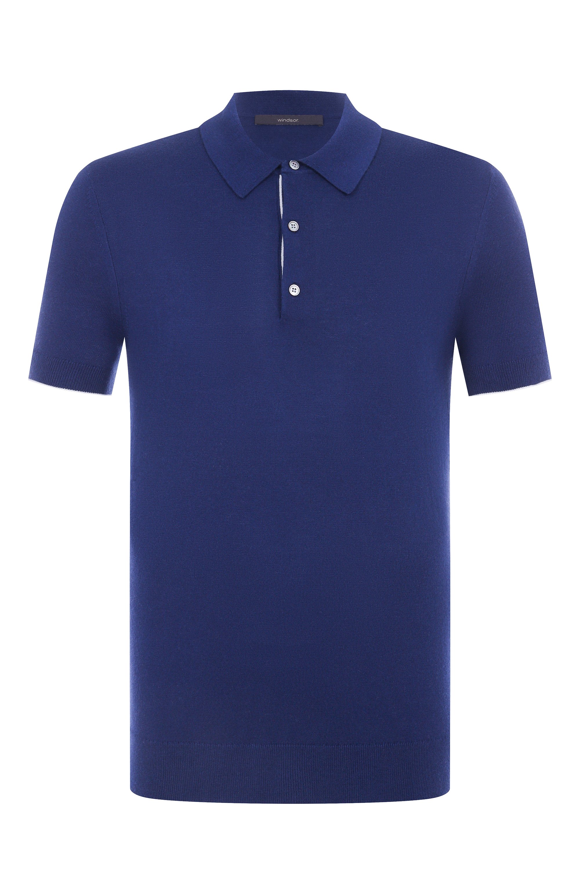 Поло из хлопка и шелка WINDSOR темно-синего цвета по цене 28400 руб., арт. 13 CASHMIL0-P 10018945/30044682, фото 1 Поло из хлопка и шелка WINDSOR, арт. 13 CASHMIL0-P 10018945/30044682, фото 1