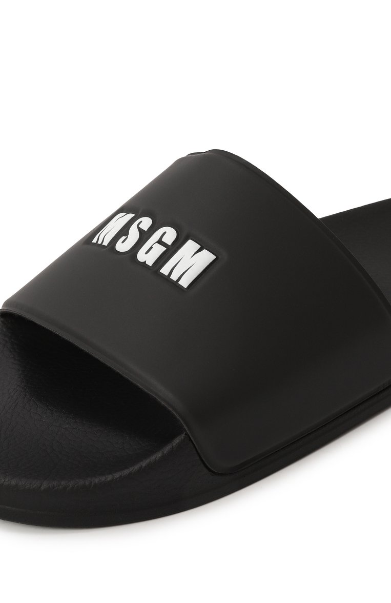 Мужские шлепанцы MSGM черного цвета, арт. 3840MS208/864 | Фото 7 (Нос: Не проставлено; Материал внутренний: Текстиль; Материал внешний: Резина)