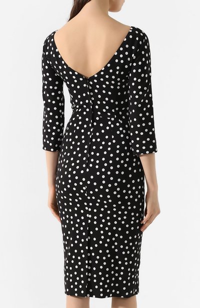 Платье из вискозы DOLCE & GABBANA черно-белого цвета по цене 228000 руб., арт. F6H6GT/FSGR2, фото 4 Платье из вискозы DOLCE & GABBANA, арт. F6H6GT/FSGR2, фото 4