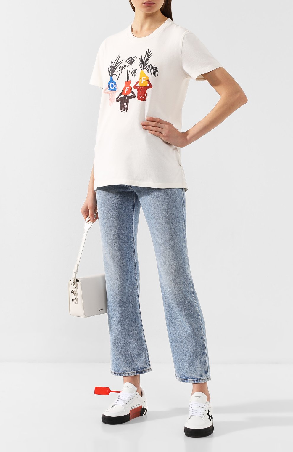 Хлопковая футболка OFF-WHITE белого цвета по цене 19950 руб., арт. 0WAA049E19B070640188, фото 2 Хлопковая футболка OFF-WHITE, арт. 0WAA049E19B070640188, фото 2
