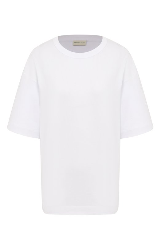 Хлопковая футболка Dries Van Noten 011101-2600-001 Белый 011101-2600-001