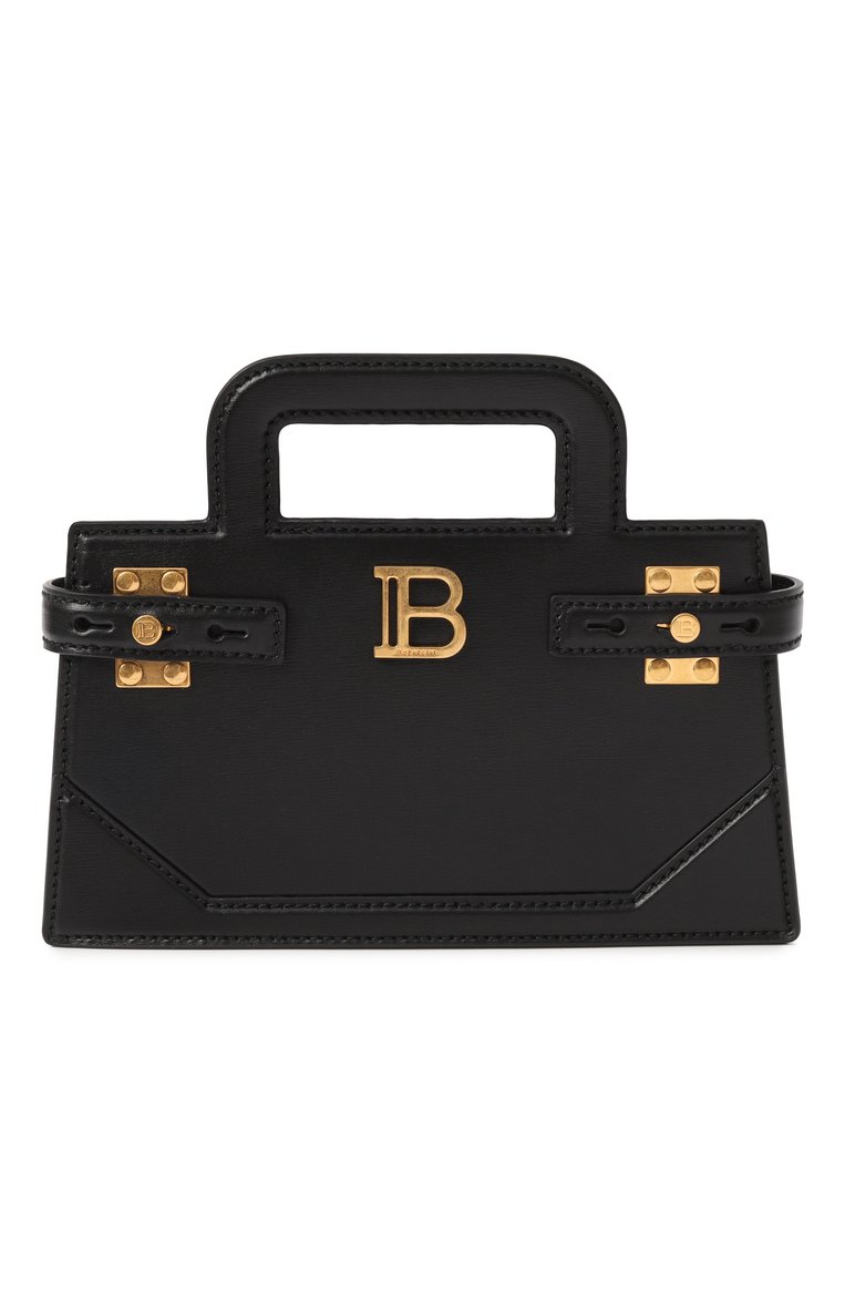 Женская сумка b-buzz small BALMAIN черного цвета, арт. EN1KJ931/LSLX | Фото 1 (Материал сплава: Проставлено; Драгоценные камни: Проставлено; Материал: Натуральная кожа; Размер: small)