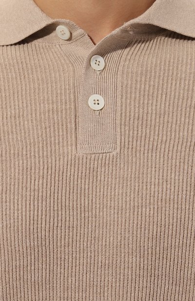 Хлопковое поло BRUNELLO CUCINELLI бежевого цвета по цене 169000 руб., арт. M29400105, фото 5 Хлопковое поло BRUNELLO CUCINELLI, арт. M29400105, фото 5