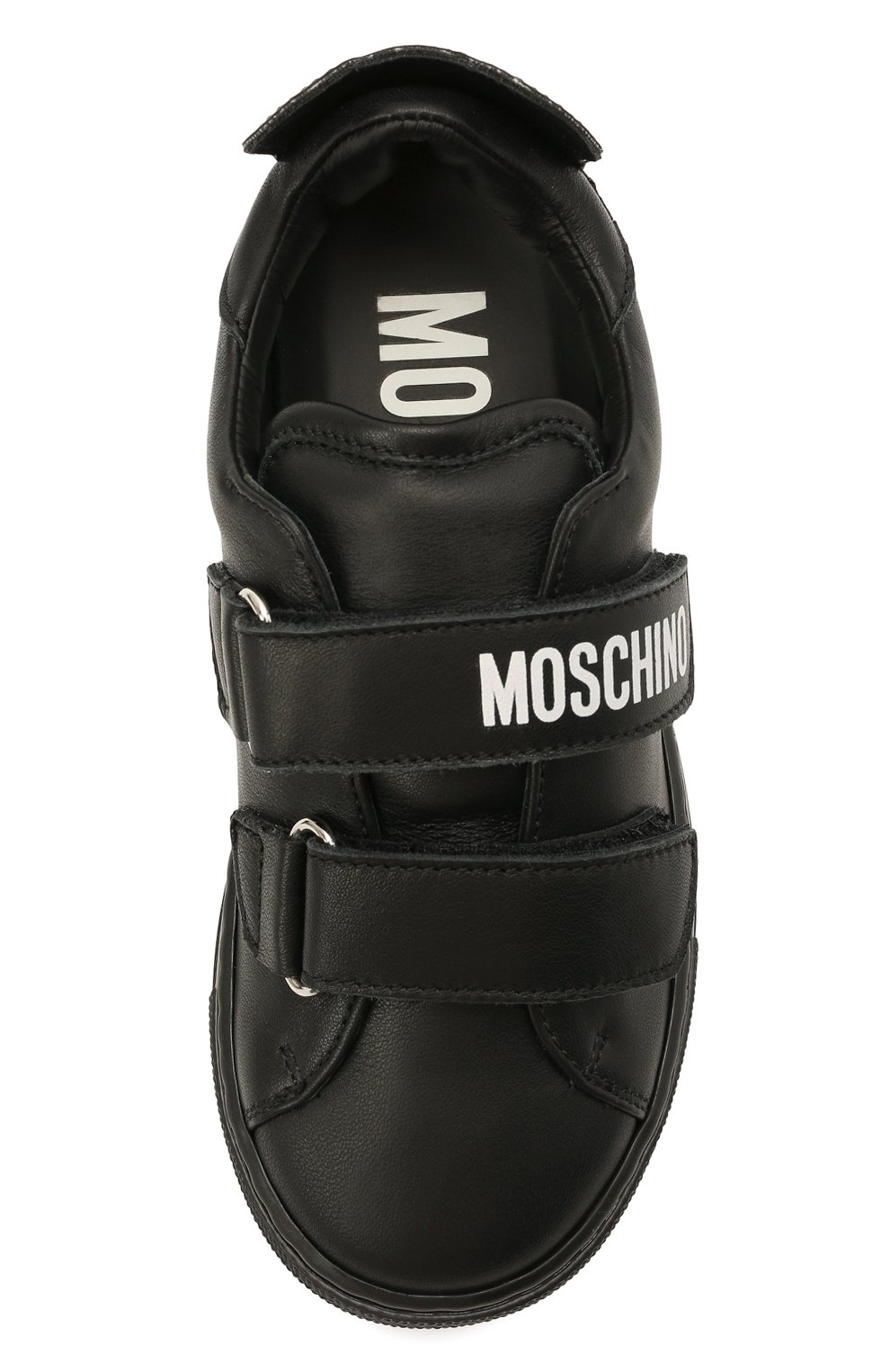 Кожаные кеды MOSCHINO черного цвета по цене 29850 руб., арт. 68848/KIPS/KIPS/28-35, фото 4 Кожаные кеды MOSCHINO, арт. 68848/KIPS/KIPS/28-35, фото 4