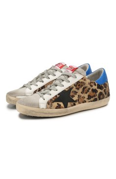 Женские кожаные кеды superstar GOLDEN GOOSE DELUXE BRAND леопардового цвета, арт. G35WS590.P85 | Фото 1 (Подошва: Платформа; Материал внутренний: Натуральная кожа; Материал сплава: Проставлено, Проверено; Материал утеплителя: Без утеплителя; Статус проверки: Проверено, Проверена категория; Драгоценные камни: Проставлено; Стили: Кэжуэл; Длина стельки: 23,2, 23,8, 24,5, 25,2, 25,8, 26,5)