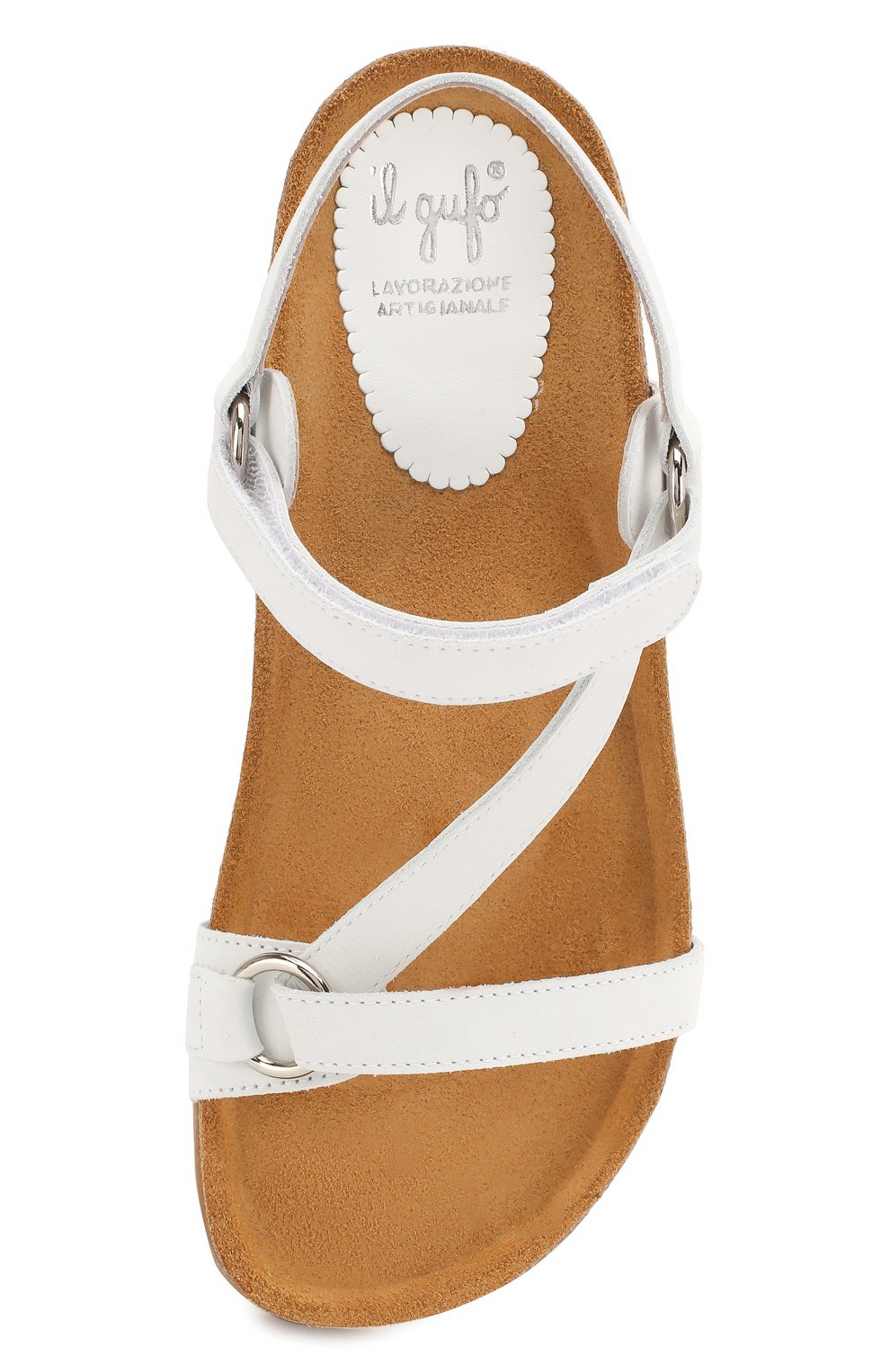 Кожаные сандалии IL GUFO белого цвета по цене 19950 руб., арт. G568/VITELL0 NABUK/35-40, фото 4 Кожаные сандалии IL GUFO, арт. G568/VITELL0 NABUK/35-40, фото 4