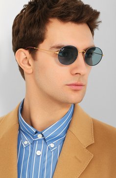 Женские солнцезащитные очки RAY-BAN синего цвета, арт. 3594-9113F7 | Фото 3 (Кросс-КТ: С/з-унисекс; Очки форма: Круглые, Овальные; Региональные ограничения белый список (Axapta Mercury): Не проставлено, RU; Нос: Не проставлено; Тип очков: С/з; Материал: Металл; Статус проверки: Проверена категория; Оптика Гендер: оптика-унисекс)