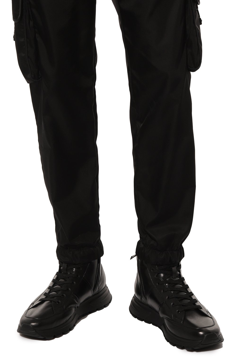 Кожаные кроссовки PRADA, арт. 4T3471-A3B-F0002-A000, фото 3