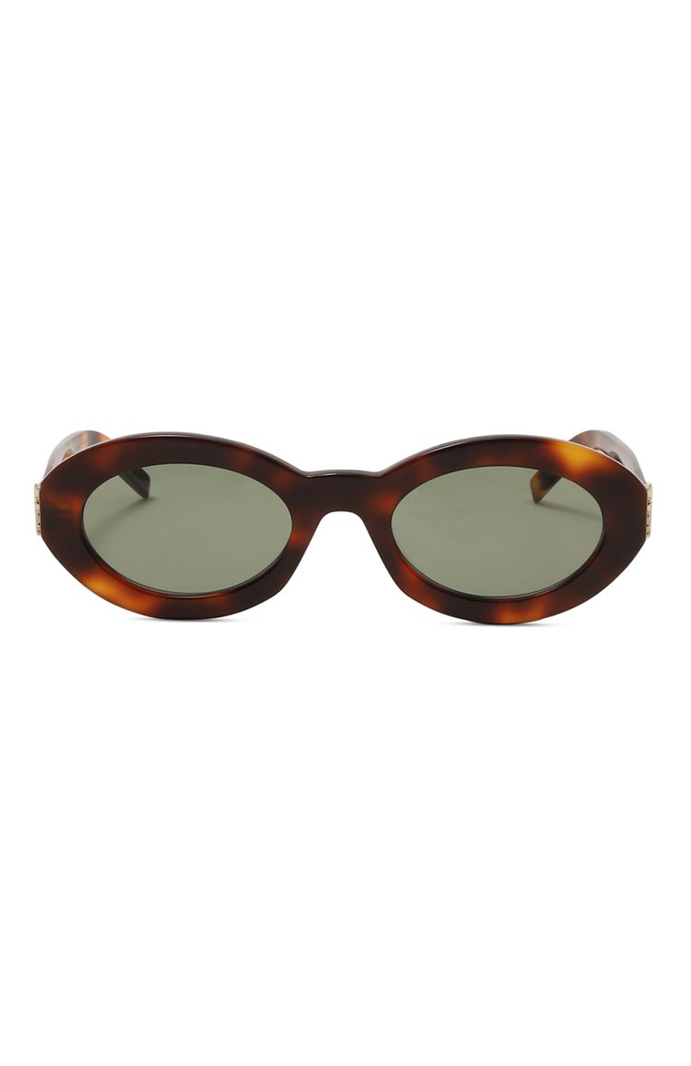Женские солнцезащитные очки SAINT LAURENT коричневого цвета, арт. SL M136 002 | Фото 3 (Нос: Не проставлено; Региональные ограничения белый список (Axapta Mercury): Не проставлено; Кросс-КТ: С/з-унисекс; Тип очков: С/з; Материал: Пластик; Очки форма: Овальные)