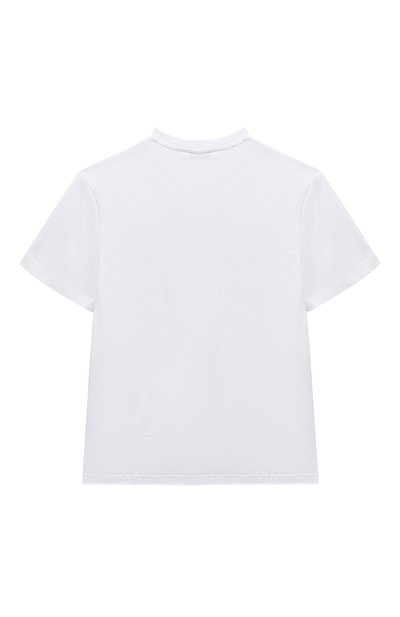 Хлопковая футболка MSGM KIDS белого цвета по цене 6685 руб., арт. F3MSJBTH168, фото 2 Хлопковая футболка MSGM KIDS, арт. F3MSJBTH168, фото 2