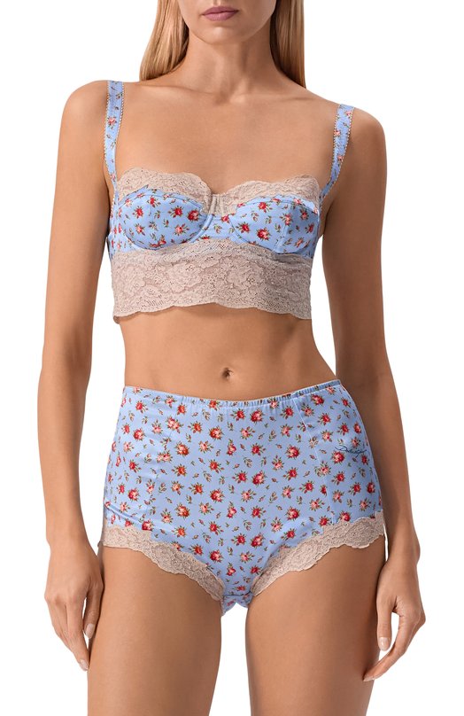 Трусы-шорты с завышенной талией Dolce & Gabbana 02E02T/0N0E3 Голубой  02E02T/0N0E3 Фото 2