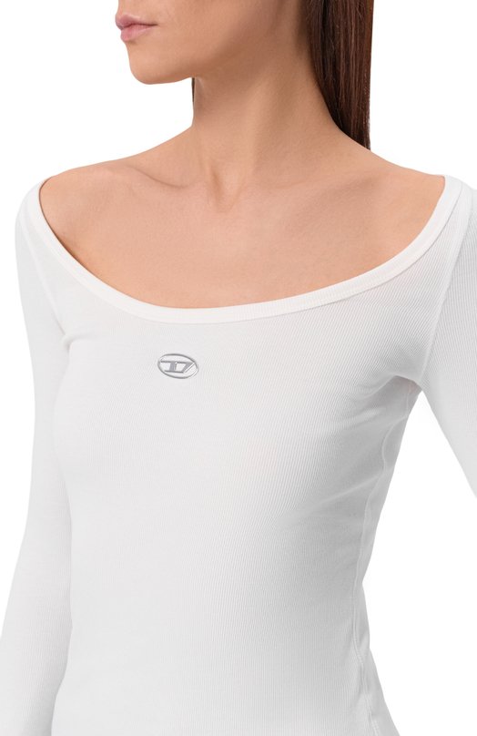 Хлопковый лонгслив Diesel A19909/0JMBA Белый  A19909/0JMBA Фото 5