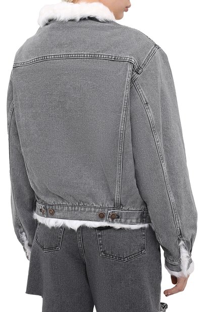 Джинсовая куртка с меховой подкладкой FORTE DEI MARMI COUTURE серого цвета по цене 108500 руб., арт. FFW19-1107-01, фото 5 Джинсовая куртка с меховой подкладкой FORTE DEI MARMI COUTURE, арт. FFW19-1107-01, фото 5