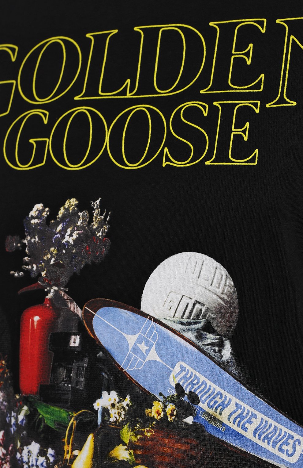 Хлопковая футболка GOLDEN GOOSE DELUXE BRAND черного цвета по цене 16850 руб., арт. GWP00998.P000592, фото 5 Хлопковая футболка GOLDEN GOOSE DELUXE BRAND, арт. GWP00998.P000592, фото 5