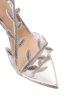 Женские кожаные босоножки crystal flavia 105 GIANVITO ROSSI серебряного цвета, арт. G32448.15RIC.GBMTRSS | Фото 7 (Каблук высота: Высокий; Драгоценные камни: Проставлено; Материал внешний: Натуральная кожа; Каблук тип: Шпилька; Подошва: Плоская; Материал внутренний: Натуральная кожа; Материал сплава: Проставлено)