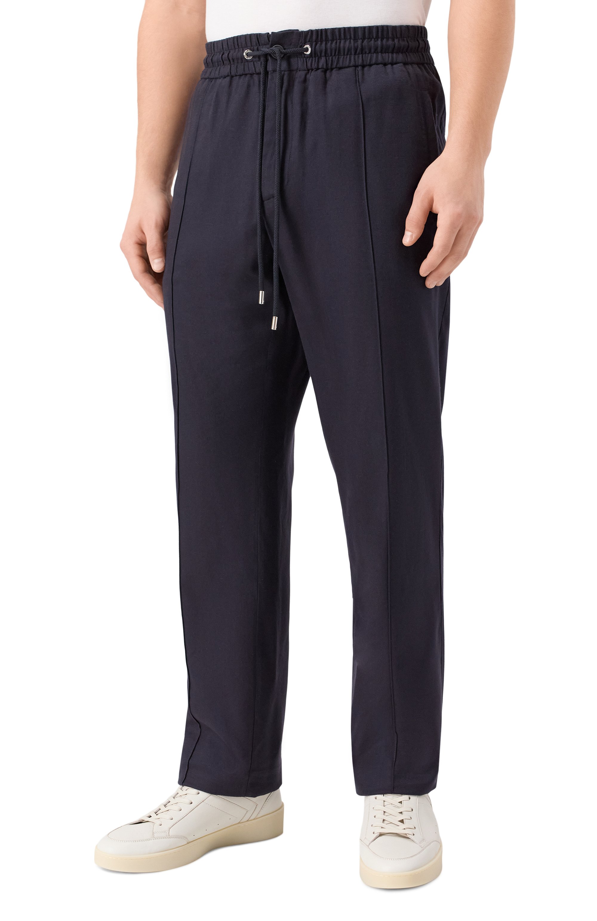 Брюки из хлопка и вискозы DOLCE & GABBANA темно-синего цвета по цене 125500 руб., арт. GP147T/FCTAB, фото 3 Брюки из хлопка и вискозы DOLCE & GABBANA, арт. GP147T/FCTAB, фото 3