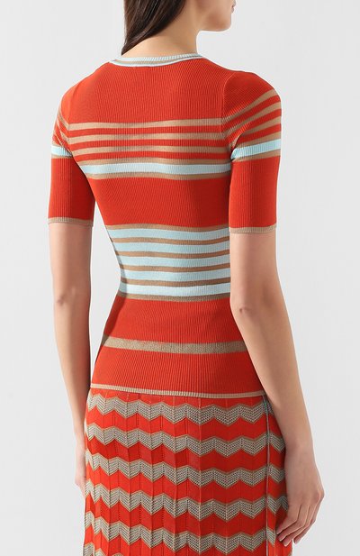 Топы из смеси хлопка и вискозы M MISSONI кораллового цвета по цене 27550 руб., арт. 2DN00062/2K0020, фото 4 Топы из смеси хлопка и вискозы M MISSONI, арт. 2DN00062/2K0020, фото 4
