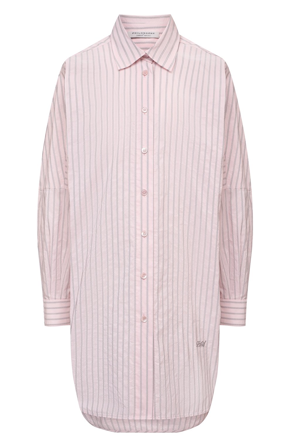 Рубашка PHILOSOPHY DI LORENZO SERAFINI светло-розового цвета по цене 56300 руб., арт. A0207/2127, фото 1 Рубашка PHILOSOPHY DI LORENZO SERAFINI, арт. A0207/2127, фото 1