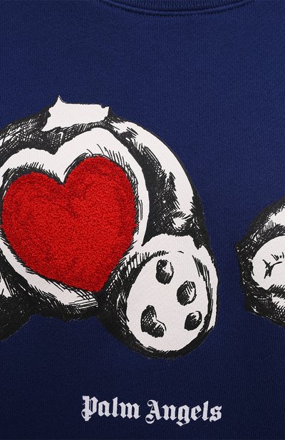 Хлопковый свитшот PALM ANGELS темно-синего цвета по цене 65850 руб., арт. PMBA026S21FLE0084601, фото 5 Хлопковый свитшот PALM ANGELS, арт. PMBA026S21FLE0084601, фото 5